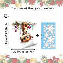 1/3pcs Christmas Squirrel Fox Window Decal, Cute Cartoon Animal Branch Pattern, Reusable Window Sticker, Suitable For Living Room, Kitchen, Store Windows And Christmas Party Decorations - Multicolor - View 14