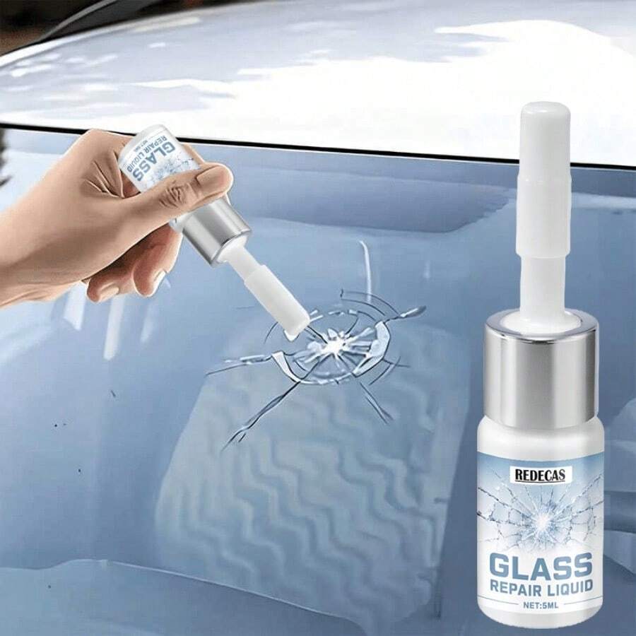 Redecas Professional Car Glass Crack Repair Fluid - ABS Material Durable Tool Set, Fast-Drying Nano Filler, Effectively Solves Windshield Cracks, Convenient Repair Solution To Restore Clear Vision - 1pc - View 1