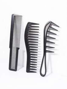 4pcs Wide Tooth Comb Double-Sided Hair Comb, Large Tooth Curly Hair Comb, Hair Styling Tool, Hair Styling Accessories, Suitable For Women And Men, Curly Wet Wavy Hair Styling - Multicolor - View 8