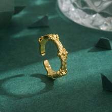 1pc High Quality European Middle Eastern Gold Copper Plated 18K Italian Craftsmanship Luxury Cross Open Ring Women's Gift Daily Wear - Yellow Gold - View 4