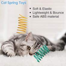 2sets/5sets 12Colors Cat Spring Toys For Indoor Cats,Colorful Spring Cat Interactive Toy, Spiral Shaped To Amuse Cats And Relieve Boredom - Multicolor - View 4