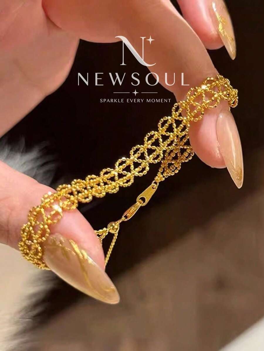 1件鏤空蕾絲花紋手鍊,精緻女士珠寶,適合舞會、派對、約會、假期或週年紀念佩戴 - 蕾絲鏤空手鍊 - 查看 1