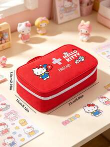 SANRIO Portable First Aid Storage Bag,Hello Kitty Print Emergency Response Pouch,Travel Survival Case Large Capacity Organizer With Handle For Outdoor/Daily - Multicolor - View 6