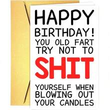 OBOVAY 1pc Funny Birthday Greeting Card Suitable For Women & Men, Rude Birthday Card Gift For Grandma, Grandpa, Mom, Dad, 50th, 60th, 70th, 80th Birthday Card For Him/Her, Happy Birthday Card For Dad & Mom - View 5