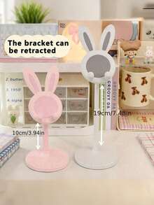 3pcs Adjustable Folding Rabbit-Shaped Tablet Stand, Plastic Slouchy Non-Slip Height Adjustable Rabbit Desktop Phone Tablet Holder Storage Rack Minimalist Creative Decor Binge-Watching Gadget Suitable For Tablet Computer Student Phone Selfie Live Streaming Stand, Adjustable Angle And Recording Installation, Simple Assembly Required - A - View 4
