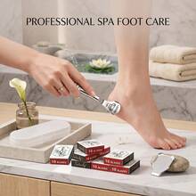 Conjunto Removedor de Calos dos Pés em Aço Inoxidável com 80 Lâminas de Reposição, Ferramenta de Pedicure para Cuidados com os Pés com Estojo de Armazenamento - Multicolorido - Visão 2