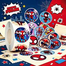 1pc Superhero Style Circular Stickers, Waterproof Peelable Circular Stickers, Multi-Purpose Self-Adhesive Decorations For Daily DIY Decoration, Scrapbooks, Party Gifts, And Collectible Decoration Sets - Multicolor - View 1