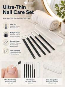 5pcs/Set Ultra Thin Deep Slot Nail Clippers, Unisex Manicure Tools - One Size Fits All - View 4