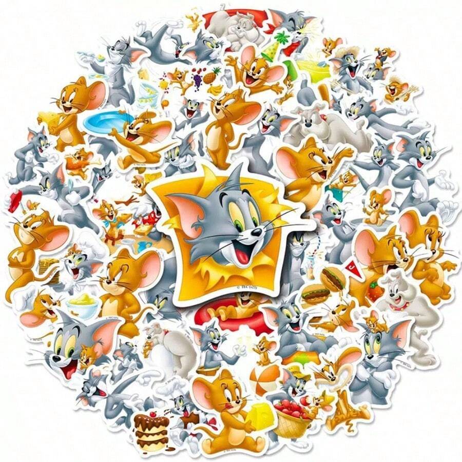 Cartoon Anime Tom & Jerry Spike Stickers, Suitable For Luggage, Laptop, Notebook And Diary, PVC Waterproof - Multicolor - View 1