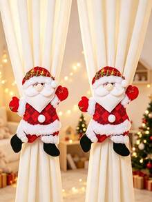 2pcs Christmas Hanging Decorations, Creative Santa Claus Decor, New Year Window Decorations, Suitable For Christmas, Christmas Holiday Window Decor, Home Decor, Christmas Decorations And Christmas Party Gifts - Multicolor - View 5
