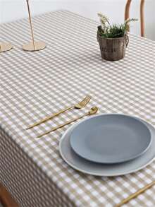 PVC Tablecloth, 1pc, Oil-Resistant, No-Wash, Woven - Elegant Design, Suitable For Weddings, Parties, Housewarmings, Bachelor Parties, Outdoor Events, First-Time Events And More - Camel - View 2