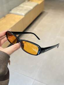1PC Men's Vintage Casual Oval Small Frame Black Fashion Glasses Suitable For Daily Wear, Decoration And Street Photography - Multicolor - View 8