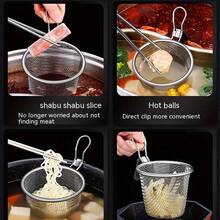 Stainless Steel Hot Pot Strainer Skimmer With Hook, Kitchen Meat Sieve For Shabu Shabu, Pork Brain, Noodles And Filtering - New Mesh Filter - View 7