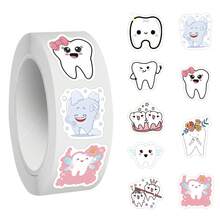 500PCS Tooth Stickers Roll, A Set Of Vibrant And Colorful Beautiful Stickers, High Quality Stickers Scrapbook, Journaling, Laptop, Bumper, Skateboard, Water Bottles, Suitcase, Decorative Paper, Refrigerator, Car, Rewards Stickers - Teeth - View 4