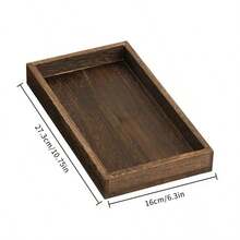 1pc Japanese Vintage Solid Wood Tray, Dessert Plate, Bread Plate, Dried Fruit Plate, Tea Tray, Afternoon Tea Display, Commercial Use Plate, Suitable For Kitchen, Tray, Patio - Multicolor - View 6