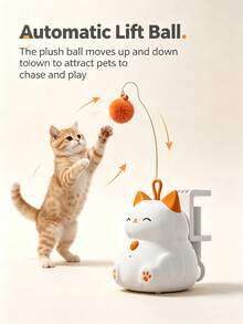 Cat Toy Interactive Teaser Ball Smart Electric Cat Toy Interactive Game Fun Cat Exercise Toy Automatic Fast Interaction Teaser Ball Smart Interactive Automatic Retractable Teaser Ball Self-Entertainment Smart Lifting Teaser Ball Cat Toy - View 7