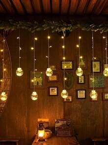 This Is A Single-Pack Of 108 LED String Lights With 8 Lighting Modes. It Features A Wishing Ball, Battery Power (No Plug Required), Wall Mounting, And Is Made Of Plastic. Suitable For Christmas, Valentine's Day, Family Gatherings, Bedrooms, Parties - Warm white light - View 2