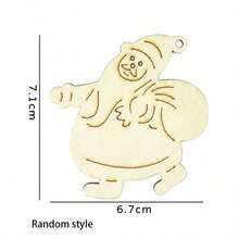 50/30/10pcs Mini Wooden Christmas Tree Ornaments, Santa Claus, Snowman, Deer Decorations, Christmas Party Decor, Home Room Decoration, Christmas Tree Decor - Maple - View 9