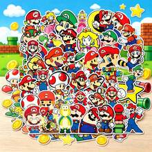SUPER MARIO BROS. 1set/53pcs Vibrant Game Themed Graffiti Stickers, Assorted Vivid Patterns. Works Great On Notebooks, Bicycles, Cups And Electric Vehicles. Waterproof Decorative Decals, Ideal Gift Choice For Children And Game Fans.(Stochastic Style) - Multicolor - View 1