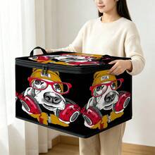 1pc Large Foldable Zipper Storage Box Organizer. Multiple Styles With Premium Element Prints, Perfect For Travel, Packing, Clothing, Pants And Bedding, Ideal Solution For Moving Storage - Multi-color - View 5