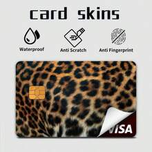 4pcs Leopard Print Credit Card Stickers, Credit Card Protector, Bubble-Free Ultra-Thin Credit Card Stickers, Waterproof Vinyl Protective Stickers, Suitable For Keys, Transportation, Debit Cards, Credit Cards, Back To School, School Supplies - Multiple Styles - View 8