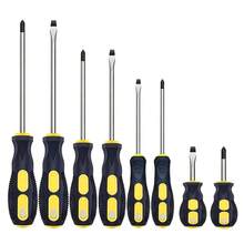 2pcs Long Handle Screwdrivers, Heavy Duty Flat Head And Head, With Strong Magnet, Non-Slip Handle, Manual Tools, Suitable For DIY Home Maintenance And Repair. - 2PCS (1 Flat Head, 1  Head) - View 1