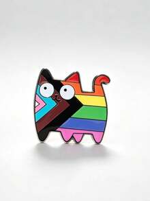 Cute Multicolor Cat Enamel Pin, Cartoon Kitty Lapel Brooch Badge For Backpacks Jackets Clothing Accessories Gift - Multicolor - View 8