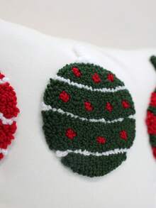 1pc Christmas Colorful Ball Pillowcase, Red And Green Decorative Ball Pattern Cushion Cover, Christmas Atmosphere Square Pillowcase, Christmas Home Sofa Bed Headboard Decorative Pillow, Pillow Insert Not Included - Color - View 6