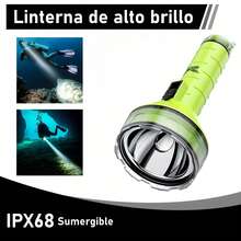 AGUILAMEX USB Rechargeable Diving Flashlight, Bright And Practical LED Torch For Underwater Use, Portable Emergency Work Light With Handheld Lanyard Design, Multifunctional Diving Light For Adventure, Hiking, Camping, IPX68 Waterproof - Fluorescent Yellow - View 3