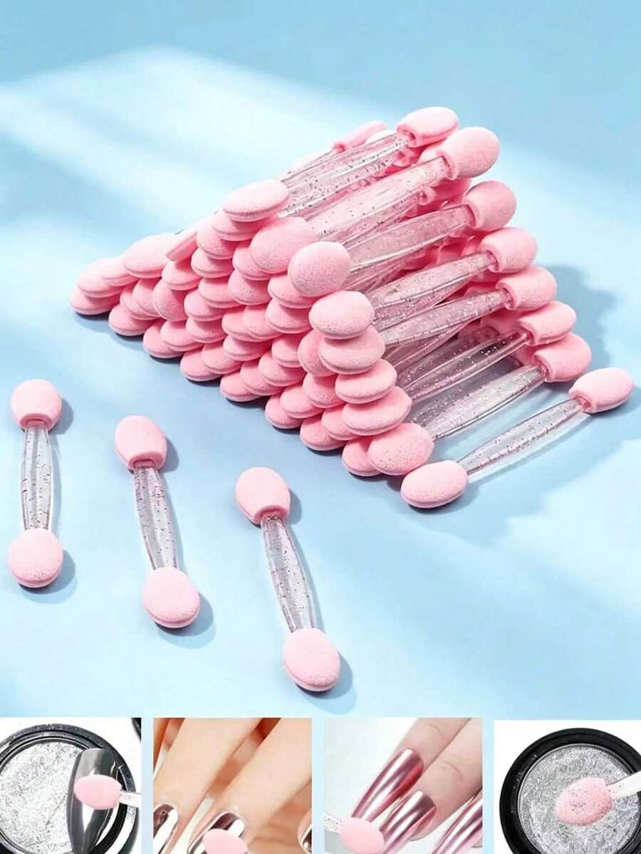 雙面眼影棒，聖誕與秋季禮物，一次性雙面眼影，眼影刷組 - 粉色 - 查看 1