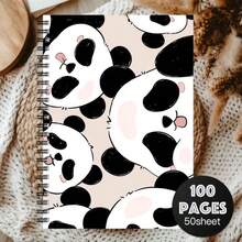 Fun Panda Theme Spiral Notebook A5 Size, Cute Black And White Panda Cover With Pink Cheeks, Suitable For Diary, Journal, Portable Notebook, Design Daily Planner Record Classroom Notes Office Memo Portable Writing Notebook, Suitable For Professionals, Students And Office Use - Perfect Gift Choice, Artistic Cover Design, Learning Formula Record Journal, Subject Study Record Notebook, High Cost-Performance Student Notebook - 1 Pack (50 Sheets, 100 Pages) - View 10