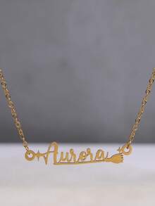 1PC Customized Halloween Name Necklace, Gothic Jewelry, Multi-Style Necklace, Personalized Name Necklace, Women's Necklace, Jewelry For Women, Personalized Gothic Name Necklace, Witch Ghost Bat Pendant, Halloween Gift, Christmas Gift - Multicolor - View 9