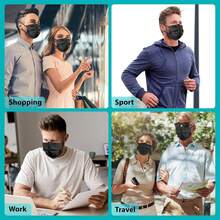 100pcs/50pcs Black Disposable Face Masks, Single Use, 3-Ply Meltblown Fabric Material, Non-Woven Fabric, Waterproof & Skin-Friendly, Protective Mask - Black - View 8