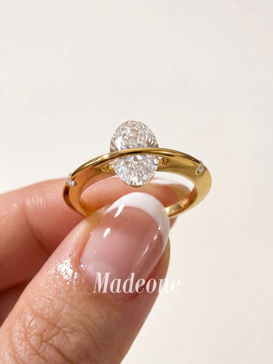 MADEONE 1件個性化閃亮鋯石星球戒指，女款日常多用途，適合派對，珠寶禮物