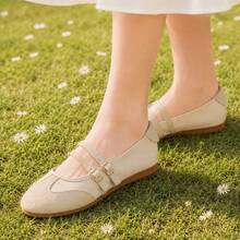 Hot-Selling Soft Sole Retro Mary Jane Shoes For Women, New Summer Thin Slip-On Slouchy Shoes, Maillard Solid Color Business Buckle Cross Strap - Red - View 4