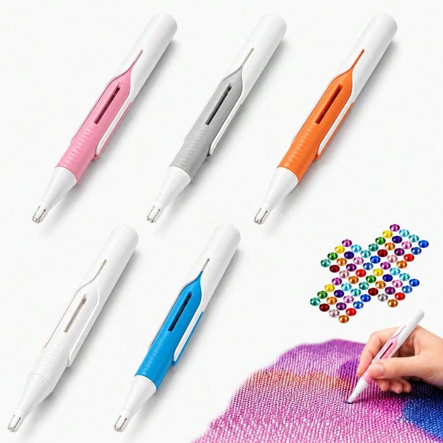 1pc Automatic Diamond Painting Tool Kit, Waxless Automatic Diamond Applicator Pen, Comfortable Grip Design, Ergonomic Diamond Painting Pen, Suitable For Adult DIY Crafts, Halloween And Christmas DIY Tools