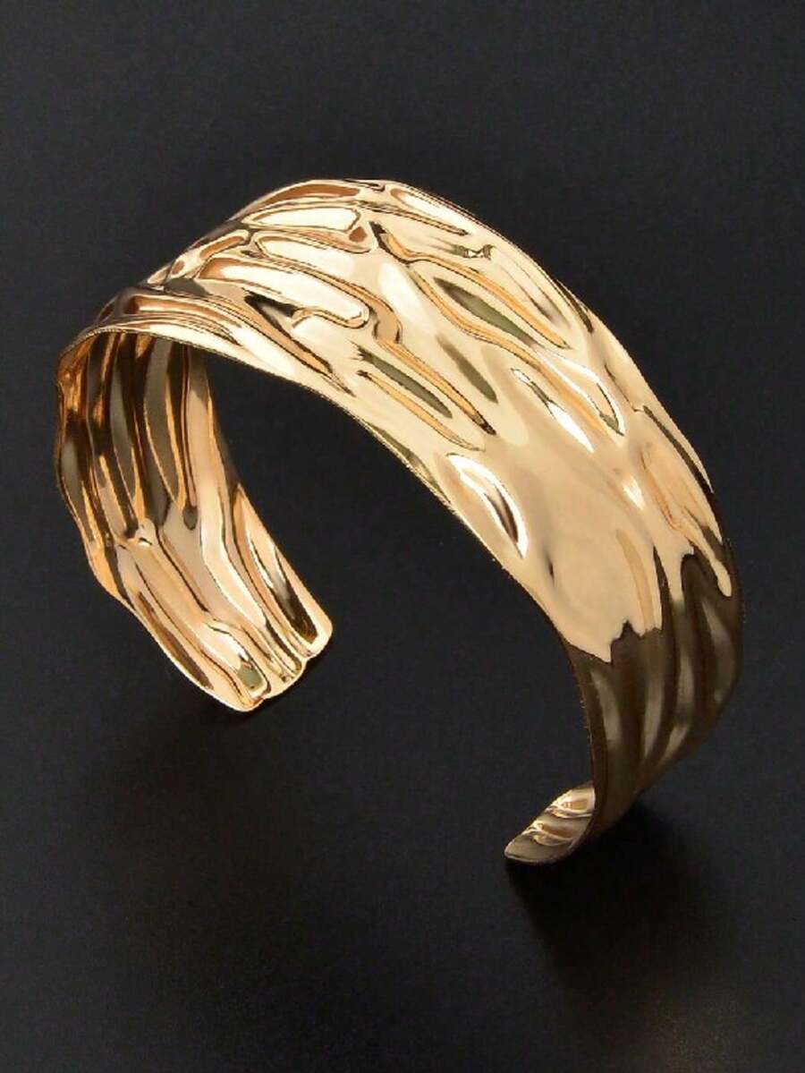 1pc Asymmetrical Textured Elegant Fashion Couple Bangle Bracelet - Bracelet - View 1