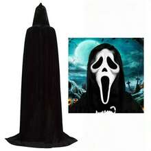 Unisex Party Performance Hooded Cloak, Velvet Fabric, Suitable For Various Festivals, Christmas Costumes, Role Play Costumes And Halloween Costumes - Multicolor - View 13