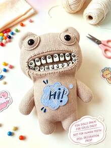 Aksesori Dekorasi Mulut Boneka DIY, Potongan Dekoratif Baja Berwarna-warni yang Dapat Dilepas, Disesuaikan, dan Dipotong, Cocok untuk Boneka Berukuran 15cm, 17cm, 20cm, dan Semua Boneka dengan Gigi yang Dapat Disesuaikan - MultiWarna - View 2