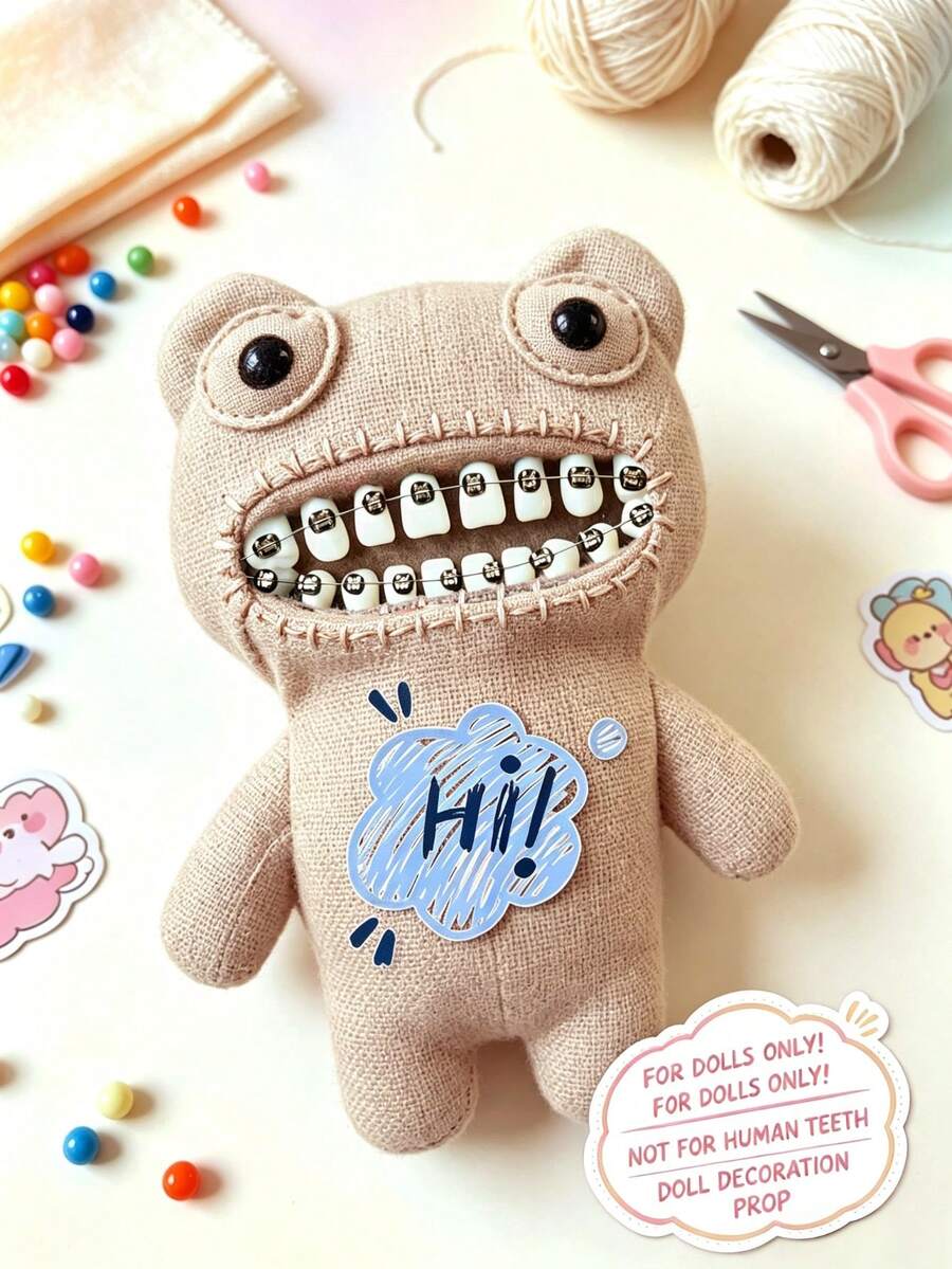 Aksesori Dekorasi Mulut Boneka DIY, Potongan Dekoratif Baja Berwarna-warni yang Dapat Dilepas, Disesuaikan, dan Dipotong, Cocok untuk Boneka Berukuran 15cm, 17cm, 20cm, dan Semua Boneka dengan Gigi yang Dapat Disesuaikan