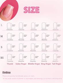 10pcs Pink & Matcha Green Dual-Tone French Edge Press-On Nails, Short Square Handmade Reusable Full Coverage Fake Nails With 3D Polka Dot Flower Decor, Ins Style Fresh Sweet Girl Daily Manicure, Suitable For Vacation, Date, Spring/Summer Nail Decoration - Multicolor - View 8