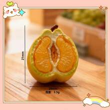 1pc Realistic 3D Peeled Pomelo Keychain, Fun Miniature Food Fruit Pendant, Creative Backpack Accessory Gift, Half-Cut Small Pomelo Fruit Store Resin Mini Accessory, Miniature Scene Decoration DIY Keychain (Random Style And Color) - Multi-color - View 9