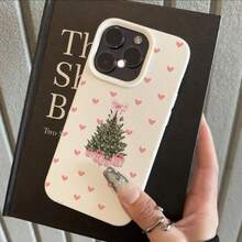 1 ốp lưng điện thoại mềm vân vải nhám hình trái tim hồng cây thông Noel, tương thích 11/12/13/14/15/16/16 Pro/16 Pro Max/17/17 Pro/17 Pro Max/18 Pro/18 Pro Max - Nhiều màu - Xem 2