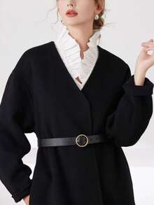 Women's Detachable Fake Collar, Decorative Accessory, Ruffle Lace Edge Stand Collar, Suitable For Coats, Sweaters, Cardigans, Shirts, Perfect For Women's Daily, Business, Office And Dating Outfits - White - View 4