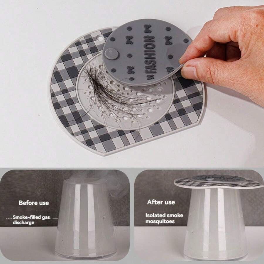 Sweetheart Checkerboard Silicone Drain Cover, 2-In-1 Checkerboard Drain Stopper, Odor & Mosquito Proof Sewer Plug, Bathroom Kitchen Shower Hair Catcher Drain Seal Pad, 4 Colors Available - Multicolor - View 1