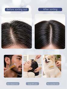 1pc Long Handle Scalp Applicator Comb, Scalp Massager, Transparent Hair Oil Dispensing Comb, Roller Ball Hair Root Liquid Applicator, Essence, Nourishing Liquid, Essential Oil Applicator Comb - Precisely Deliver Liquid Or Oil To Hair Roots - Comb - View 3