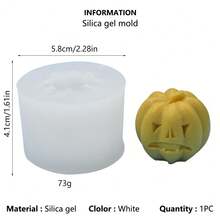 5pcs Halloween Pumpkin Shaped Silicone Candle Molds, Halloween Decoration Plaster Silicone Molds - White - View 16