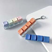 1pc 4‑Key Keyboard Fidget Keychain Toy,Clickable Mini Keyboard Pendant,Colorful Bag Charm,Collectible Small Toy,Holiday Party Gift For Teens & Adults - Multicolor - View 3