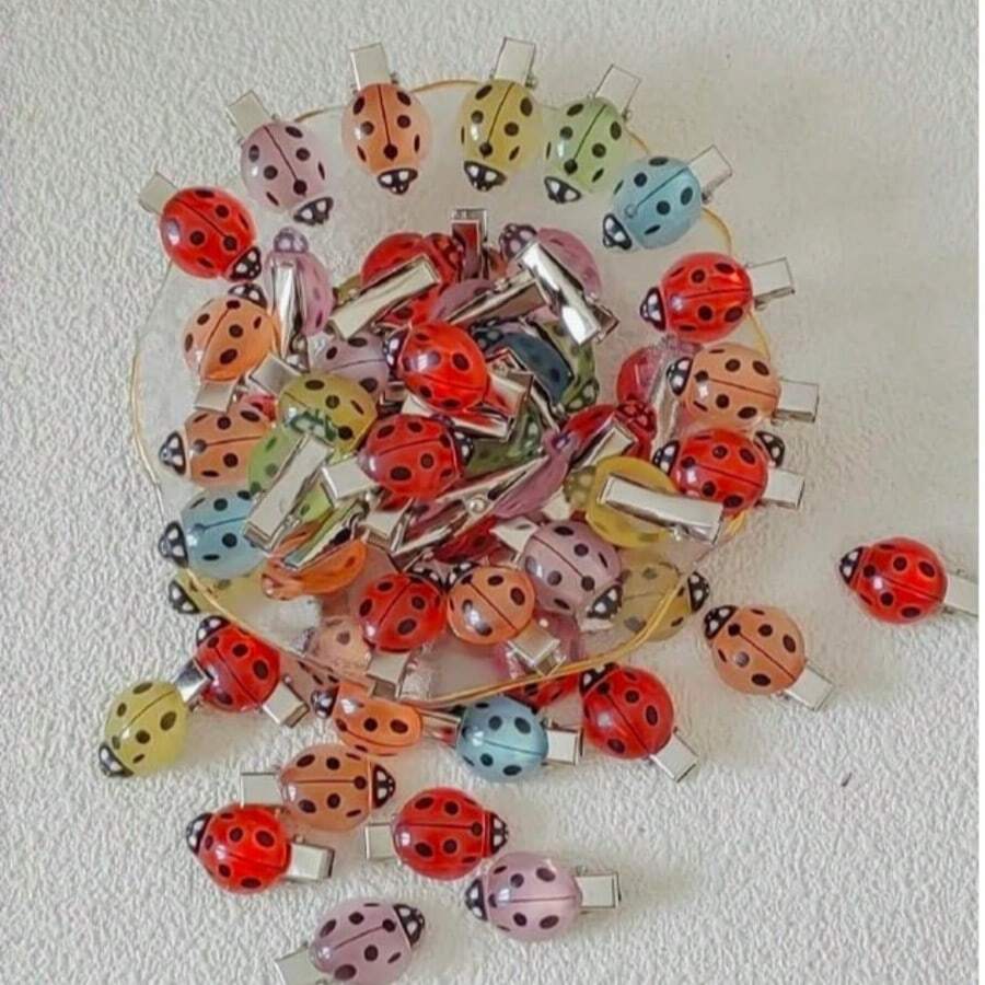 4/10/20/30pcs Ladybug Hair Clips, Girls Mini Ladybug Hair Clips Y2K Punk Decor, Fun Animal Bug Hair Clips Cute Women Bug Hair Clips Suitable For Cosplay Theme Party, Women Carnival Party, New Year Decoration And Daily Wear - Luminous - View 1