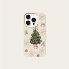 1PC Winter Pink Snowflake Christmas Tree Lychee Texture Soft Phone Case Compatible With IPhone11/12/13/14/15/16/16Pro/16ProMax/17/17pro/17ProMax/18pro 18ProMax - Multicolor - View 5